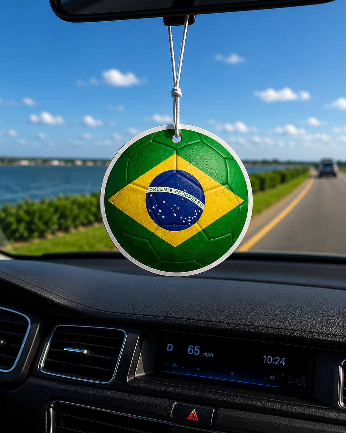 Brazil Flag Soccer Ball Air Freshener