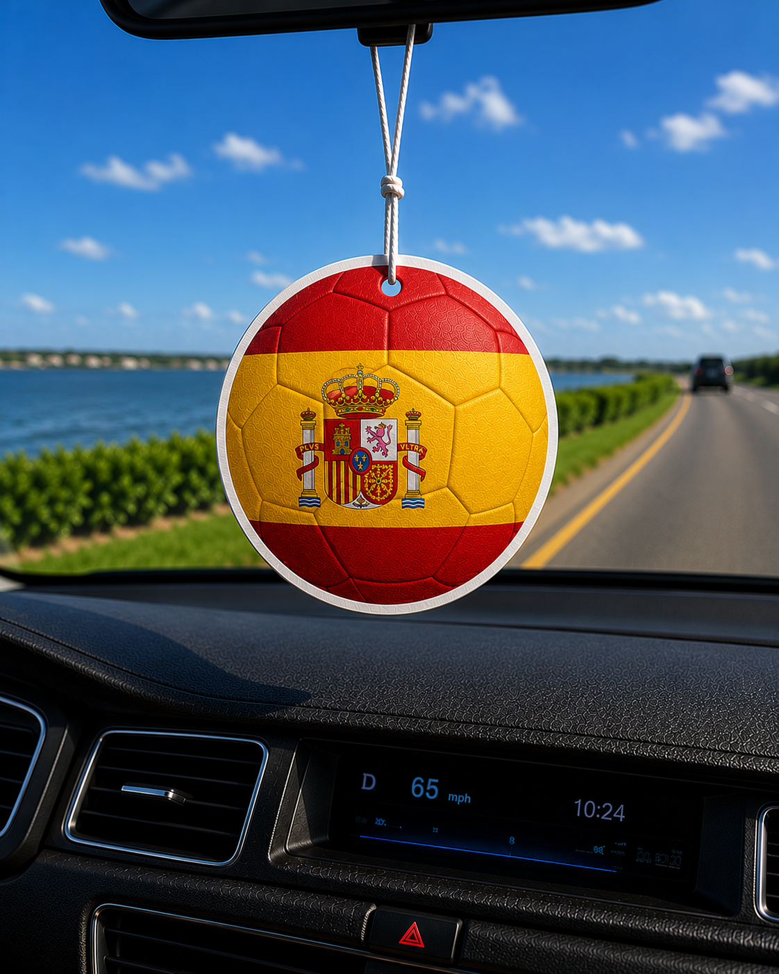 Spain Flag Soccer Ball Air Freshener
